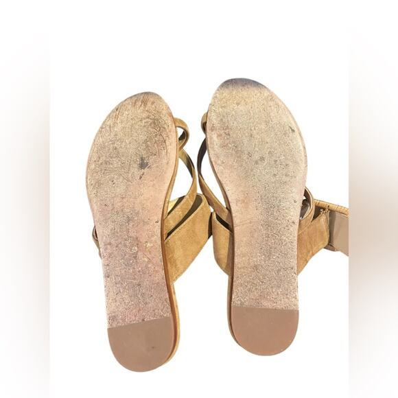 Veronica Beard Salva Raffia Buckle Suede Flat Sandals Sz 8 - Picture 4 of 5